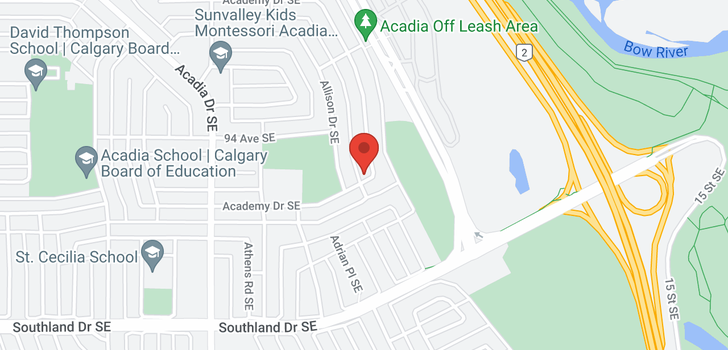 map of 9527 Academy Drive SE